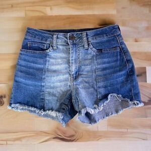 Denim Shorts‎ Womens Jeans Mid Rise Distressed Blue Cut Off Rayon 27in Waist
